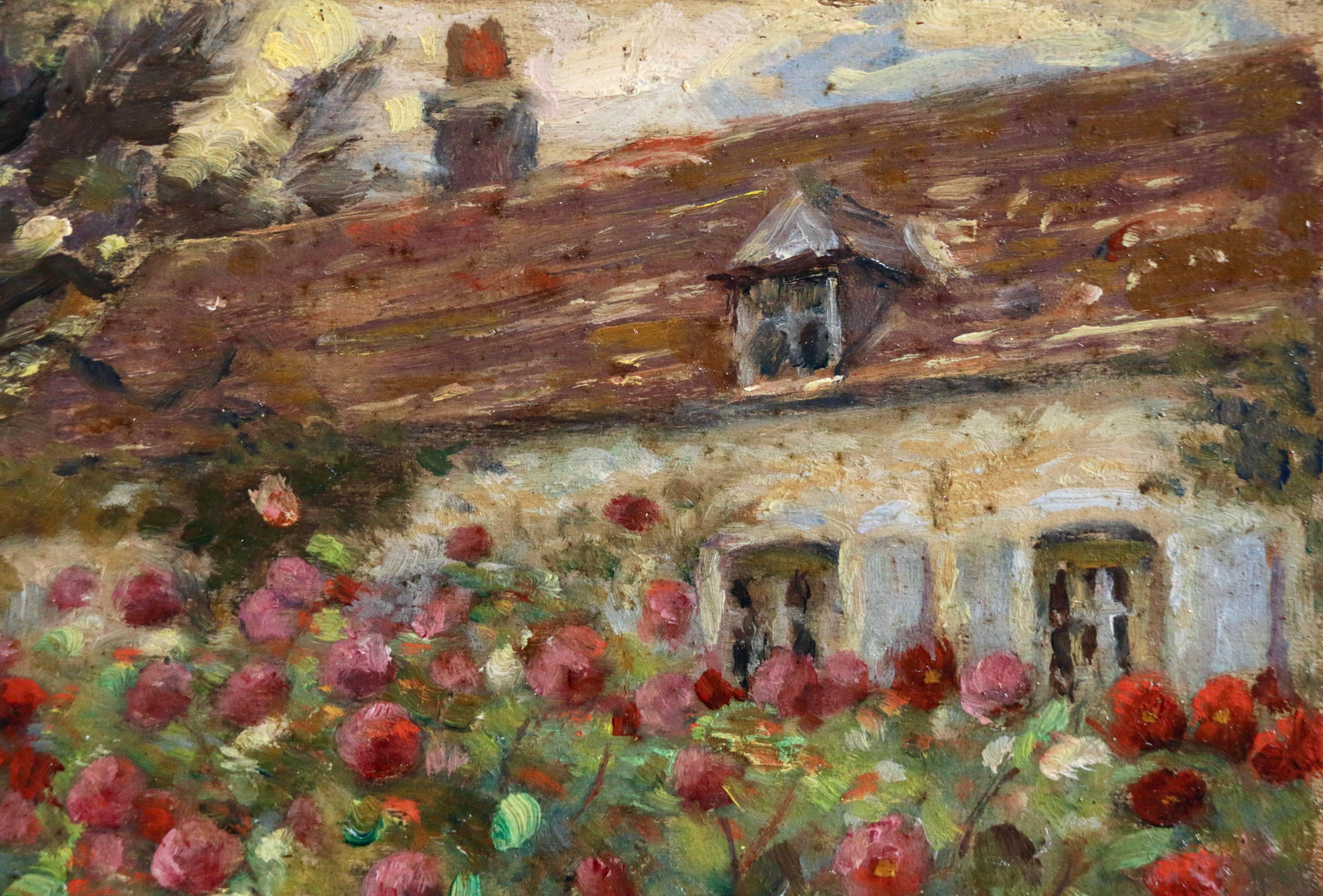 Flowers in the Artists Garden - Painting by Marie Duhem