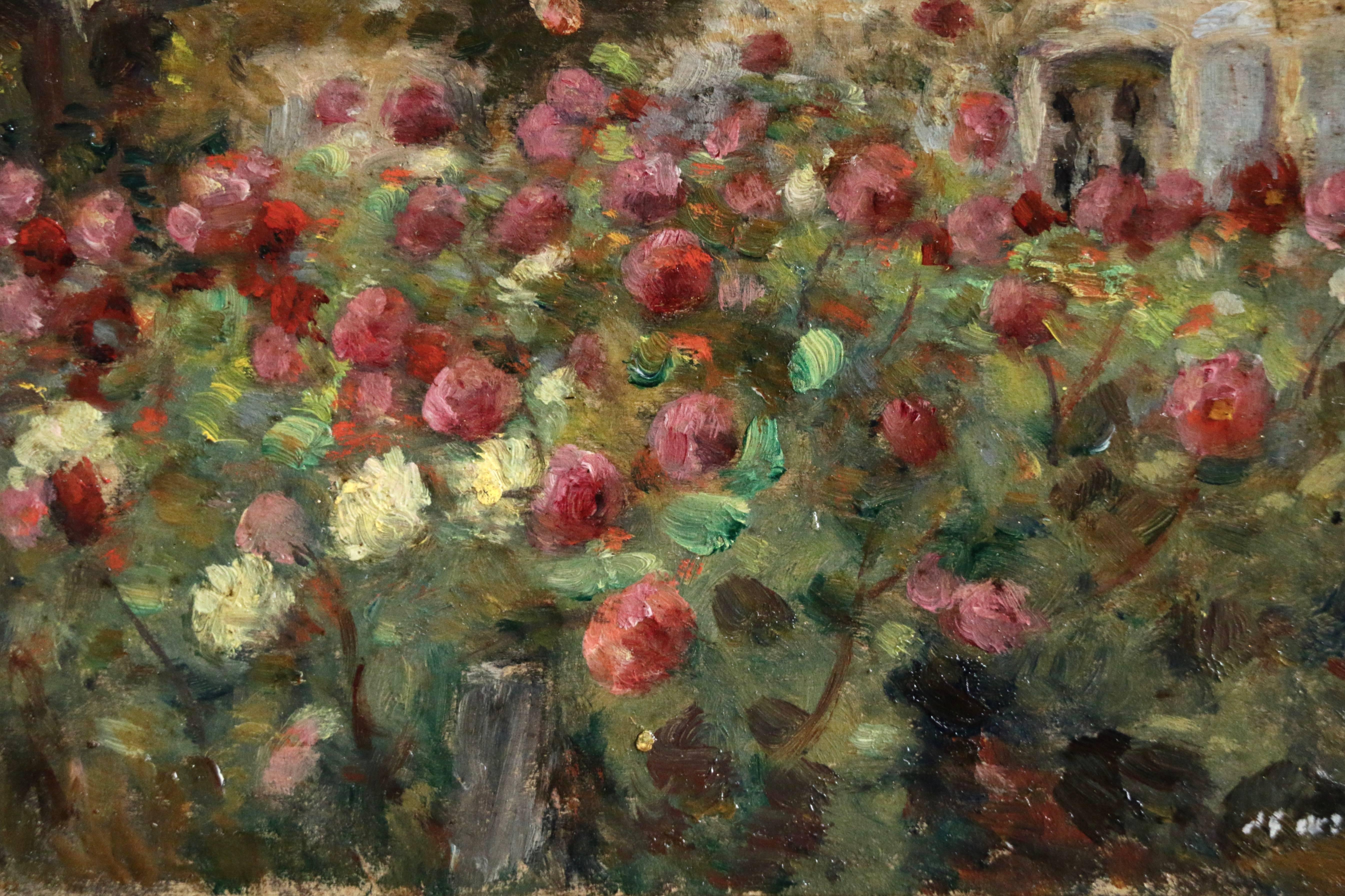 Flowers in the Artists Garden - Impressionist Painting by Marie Duhem