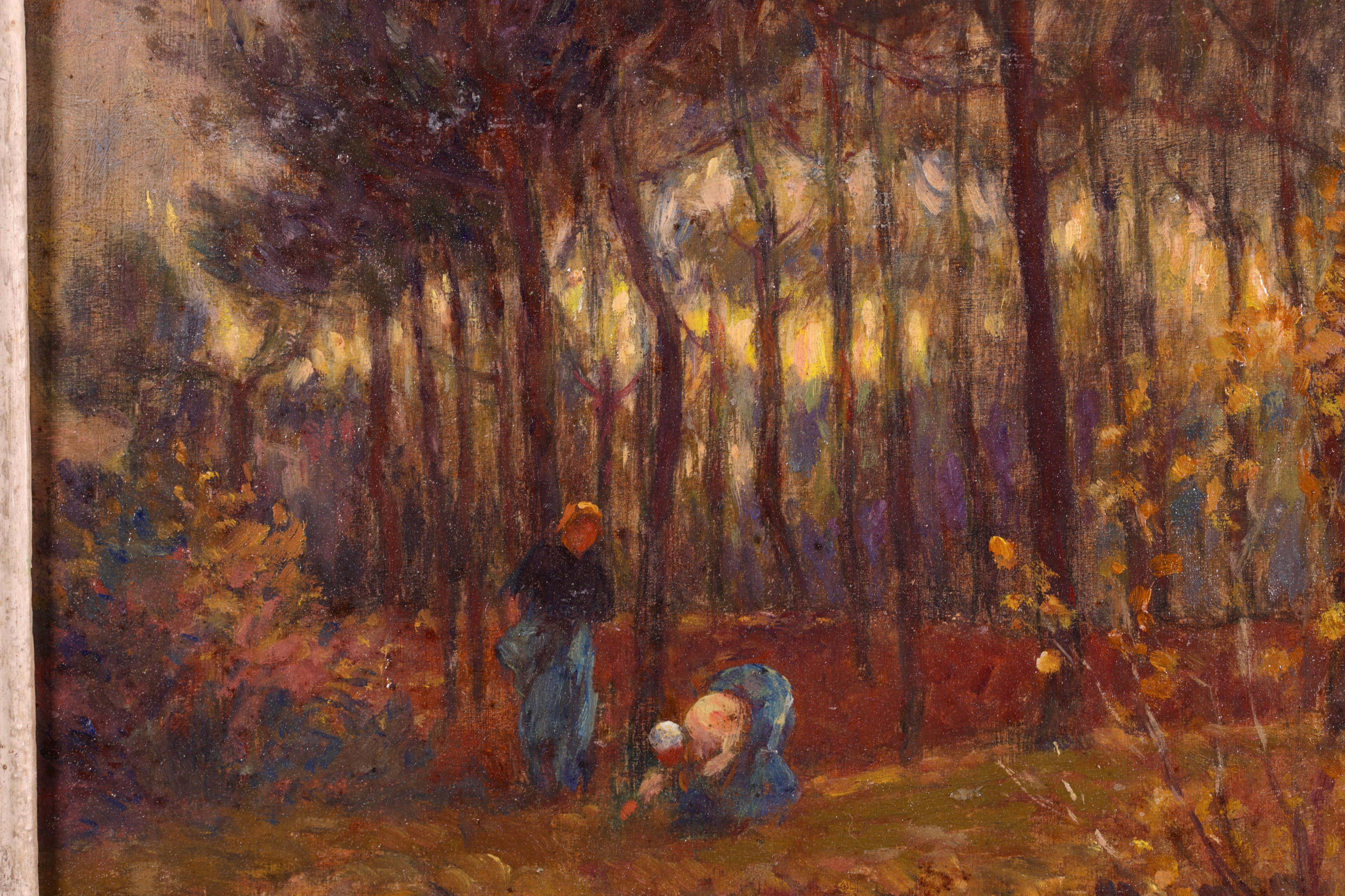 Gathering Vegetables - Impressionist Oil, Figures in Landscape by Marie Duhem For Sale 2