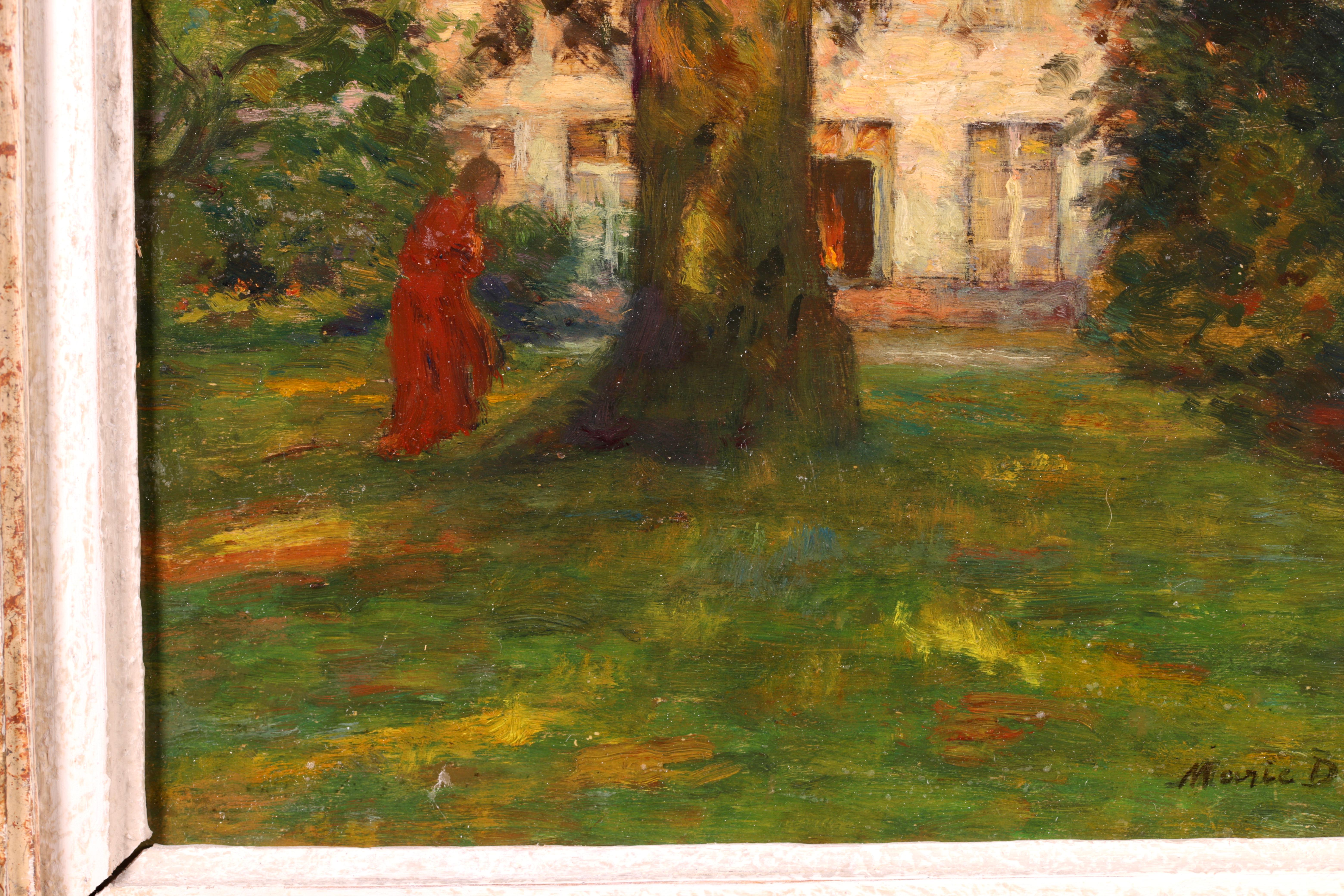 In the Artist's Garden - Impressionist Oil, Figure in Landscape by Marie Duhem 7
