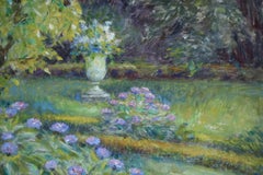 "Ma Jardin" Duhem French 19th Century Impressionist Green Garden Landscape