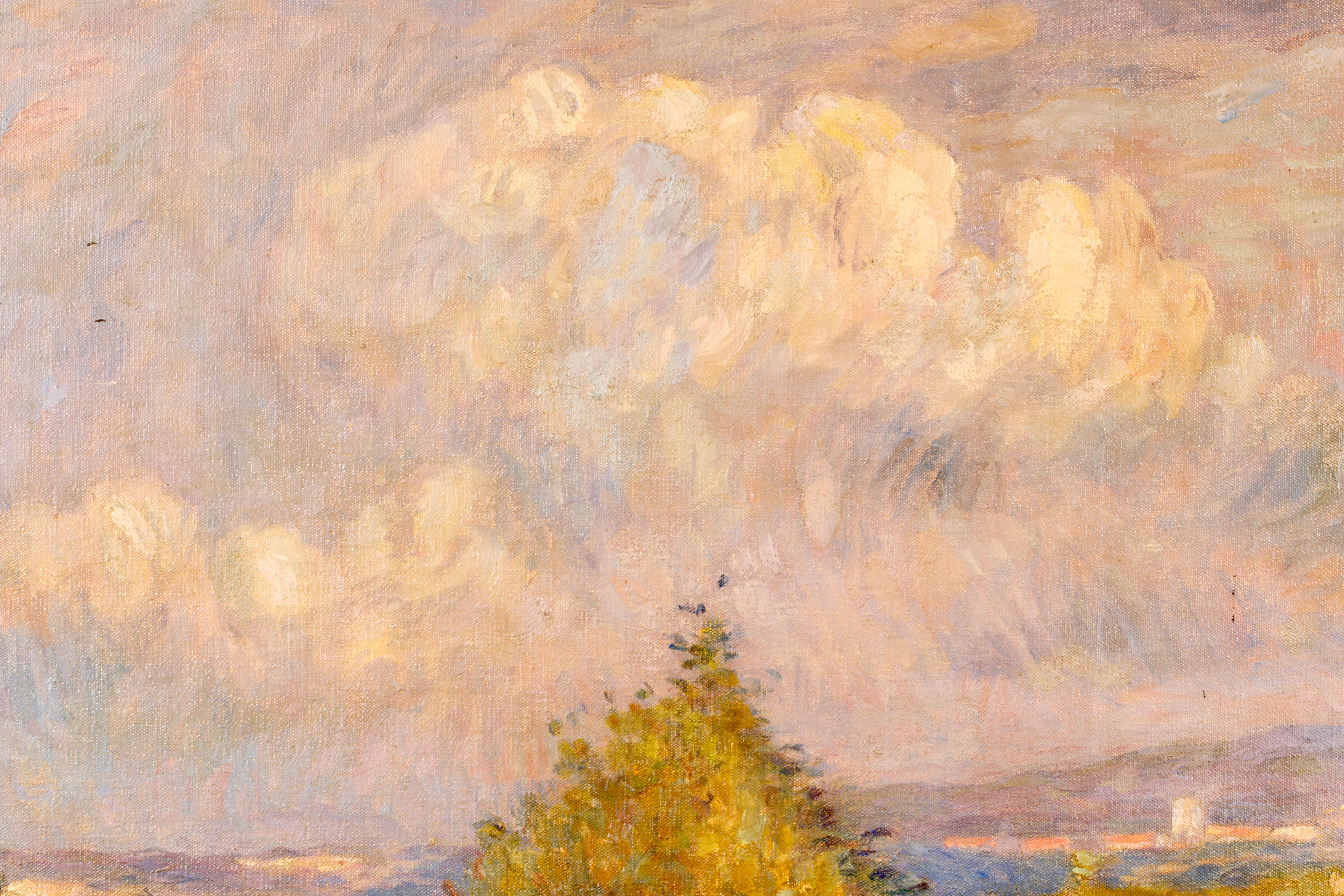 Parterre a l''automne - Huile impressionniste, Figure dans un paysage de Marie Duhem 1