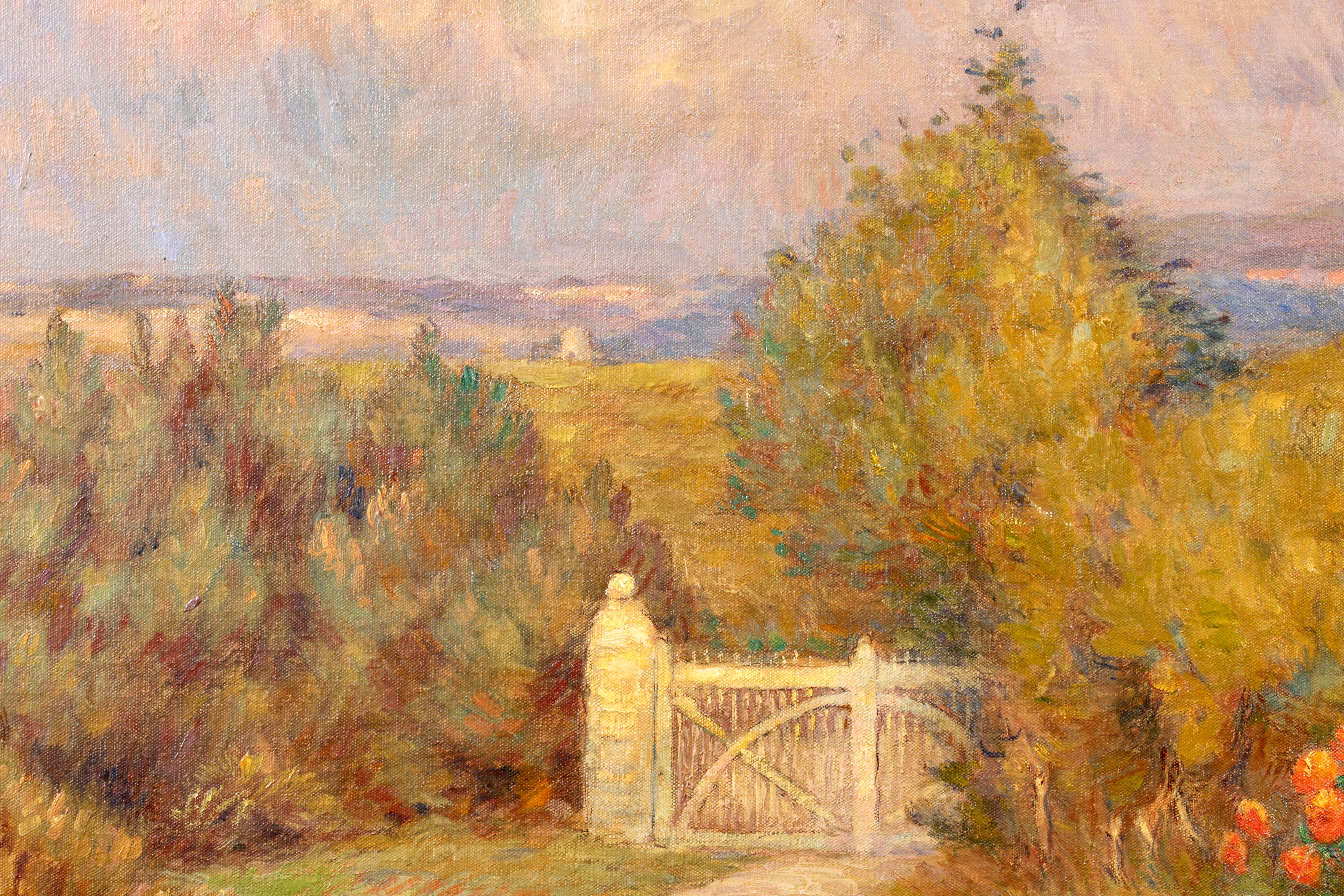Parterre a l''automne - Huile impressionniste, Figure dans un paysage de Marie Duhem 3