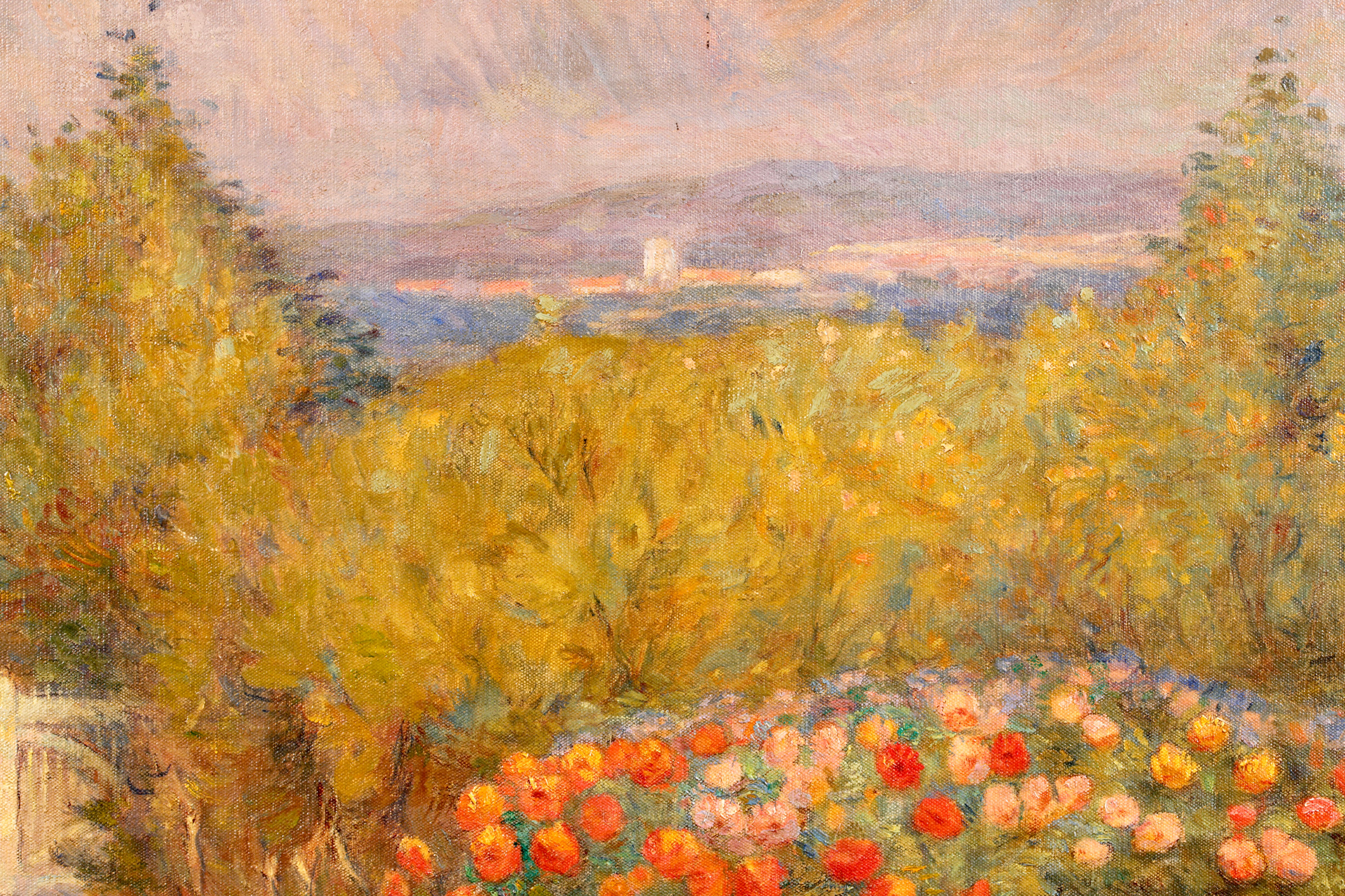 Parterre a l''automne - Huile impressionniste, Figure dans un paysage de Marie Duhem 4