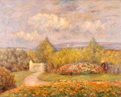 Parterre a l'automne - Impressionist Oil, Figure in Landscape by Marie Duhem
