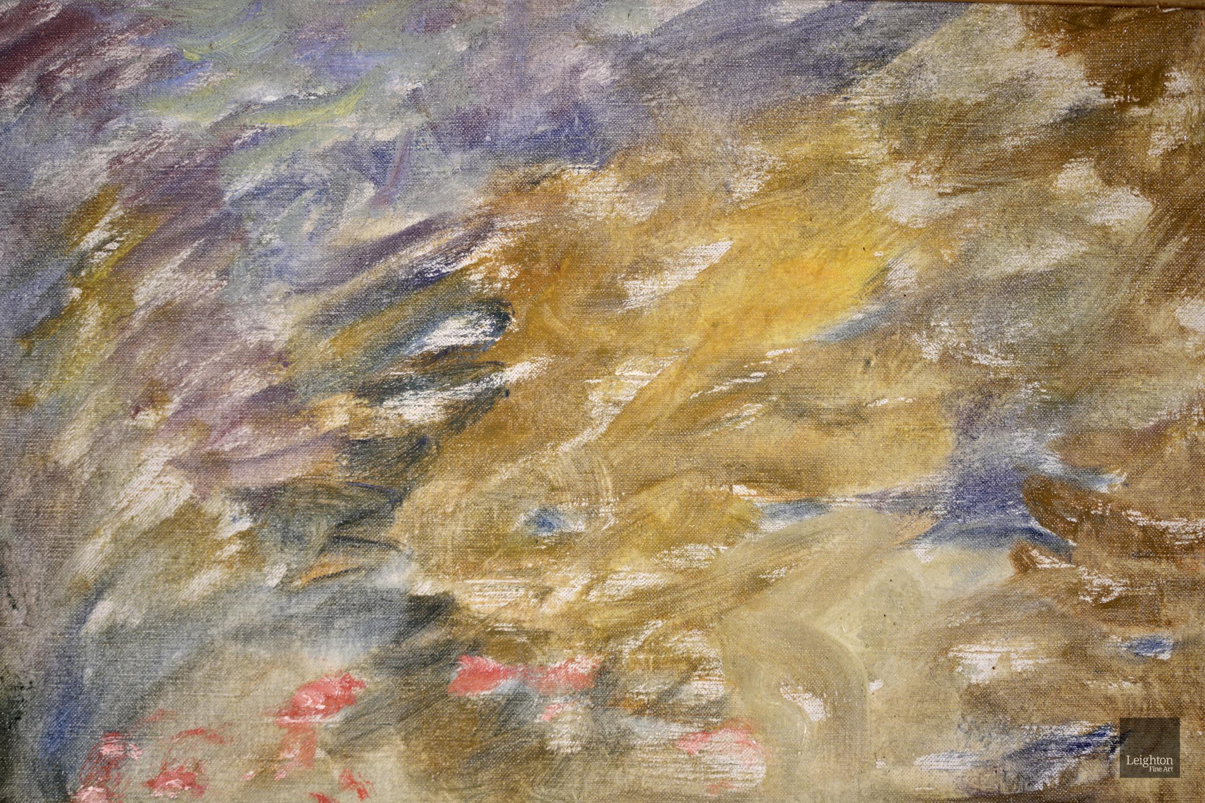 Picking Flowers - Huile impressionniste, Figures in Landscape de Marie Duhem 11