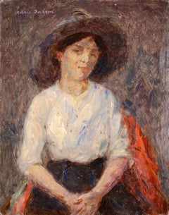 Self Portrait - Impressionist Figurative Portrait Oil Painting by Marie Duhem