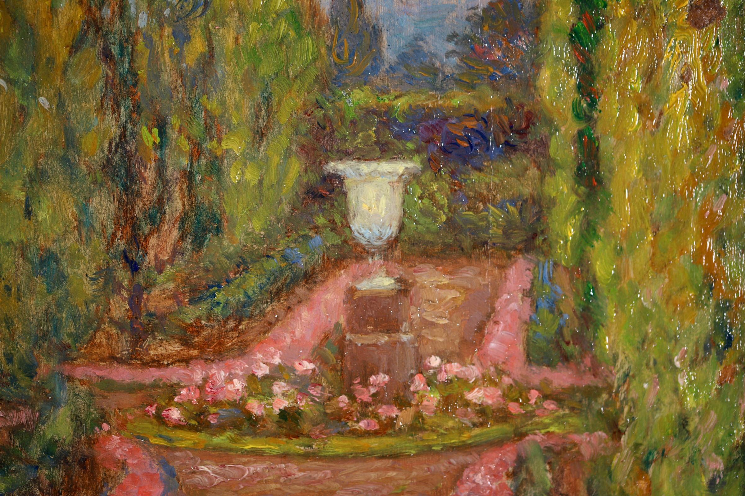 The Artist's Garden - Impressionist Landscape Oil Signed Painting by Marie Duhem For Sale 6