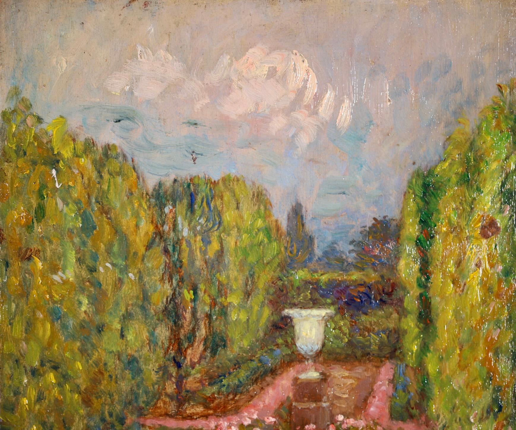 The Artist's Garden - Impressionist Landscape Oil Signed Painting by Marie Duhem For Sale 1