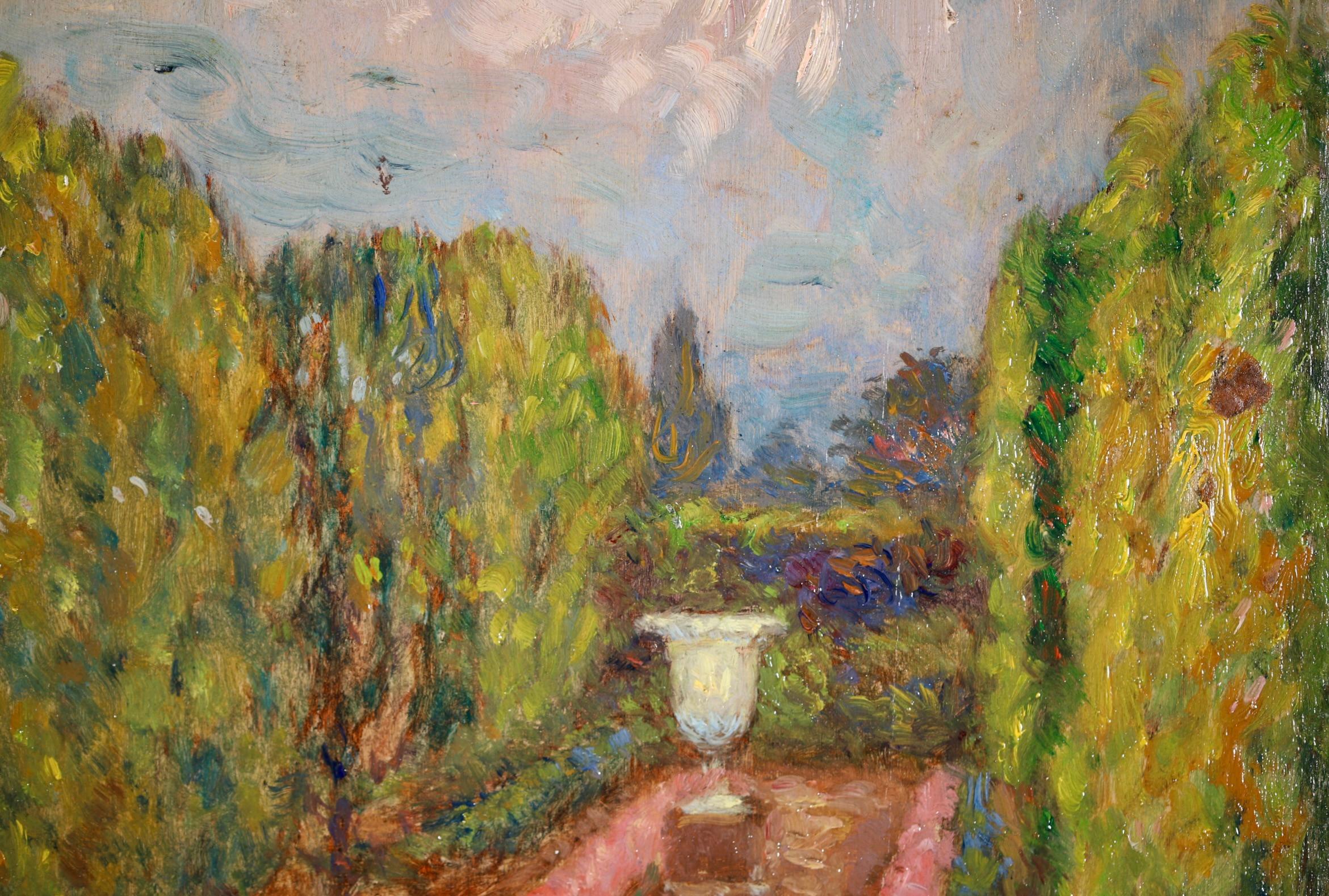 The Artist's Garden - Impressionist Landscape Oil Signed Painting by Marie Duhem For Sale 4