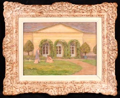The Artist's Garden - Impressionist Oil, Figure in Landscape by Marie Duhem
