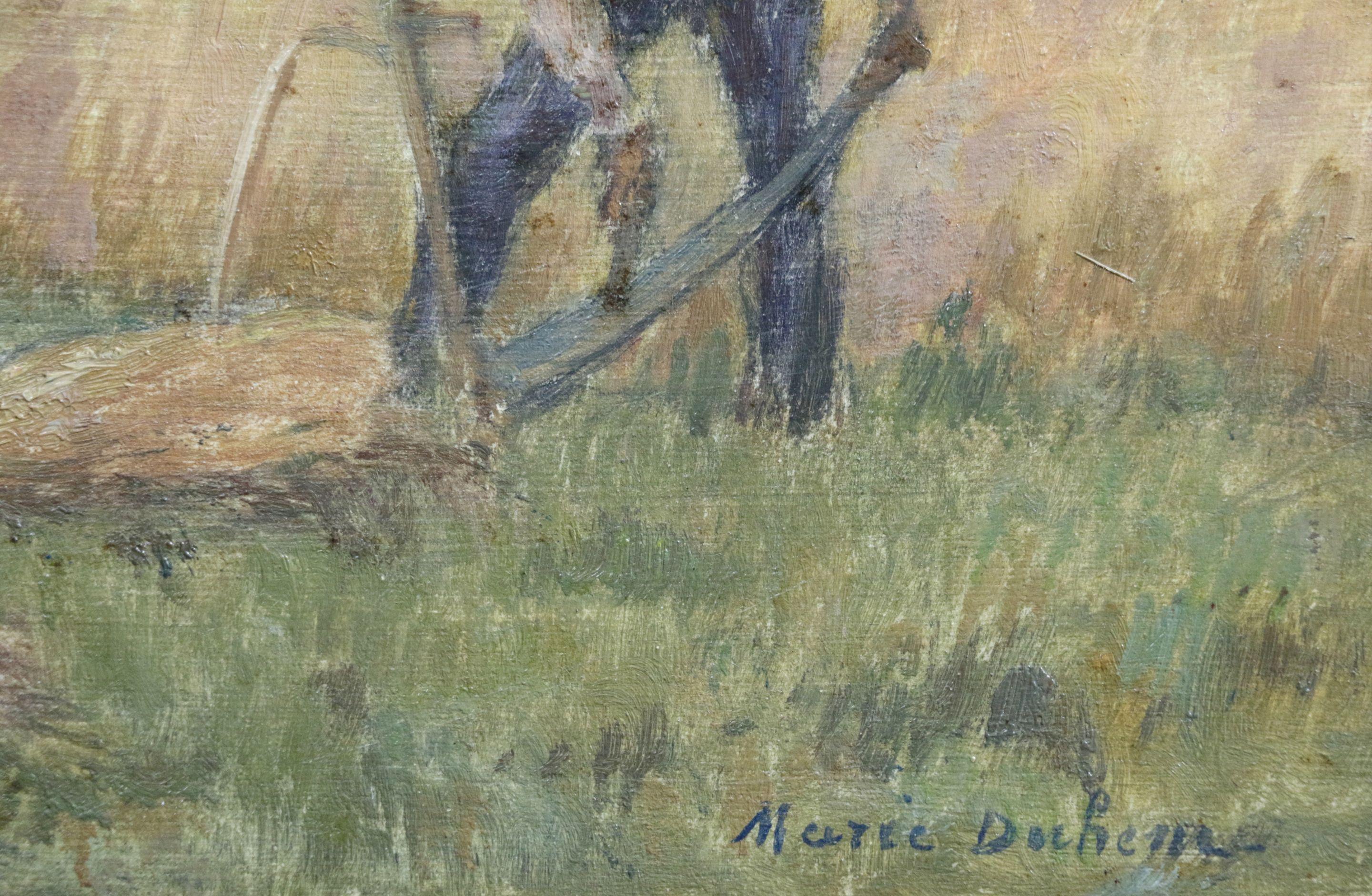Oil on panel. Signed lower right and dated 1903 verso. This painting is not currently framed but a suitable frame can be sourced if required.

Marie Duhem, was born in Guemps on March 18, 1871 and died in Douai on July 9, 1918.
 
Marie Duhem's