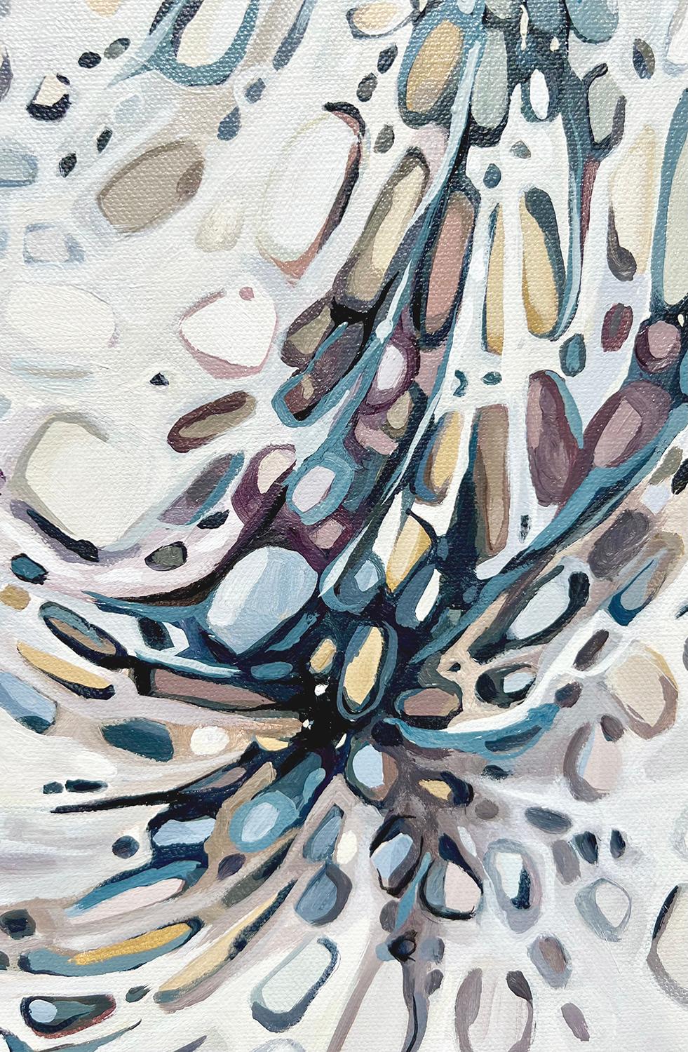 Grappoli, Pittura astratta - Abstract Painting Grigio di Marie-Eve Champagne