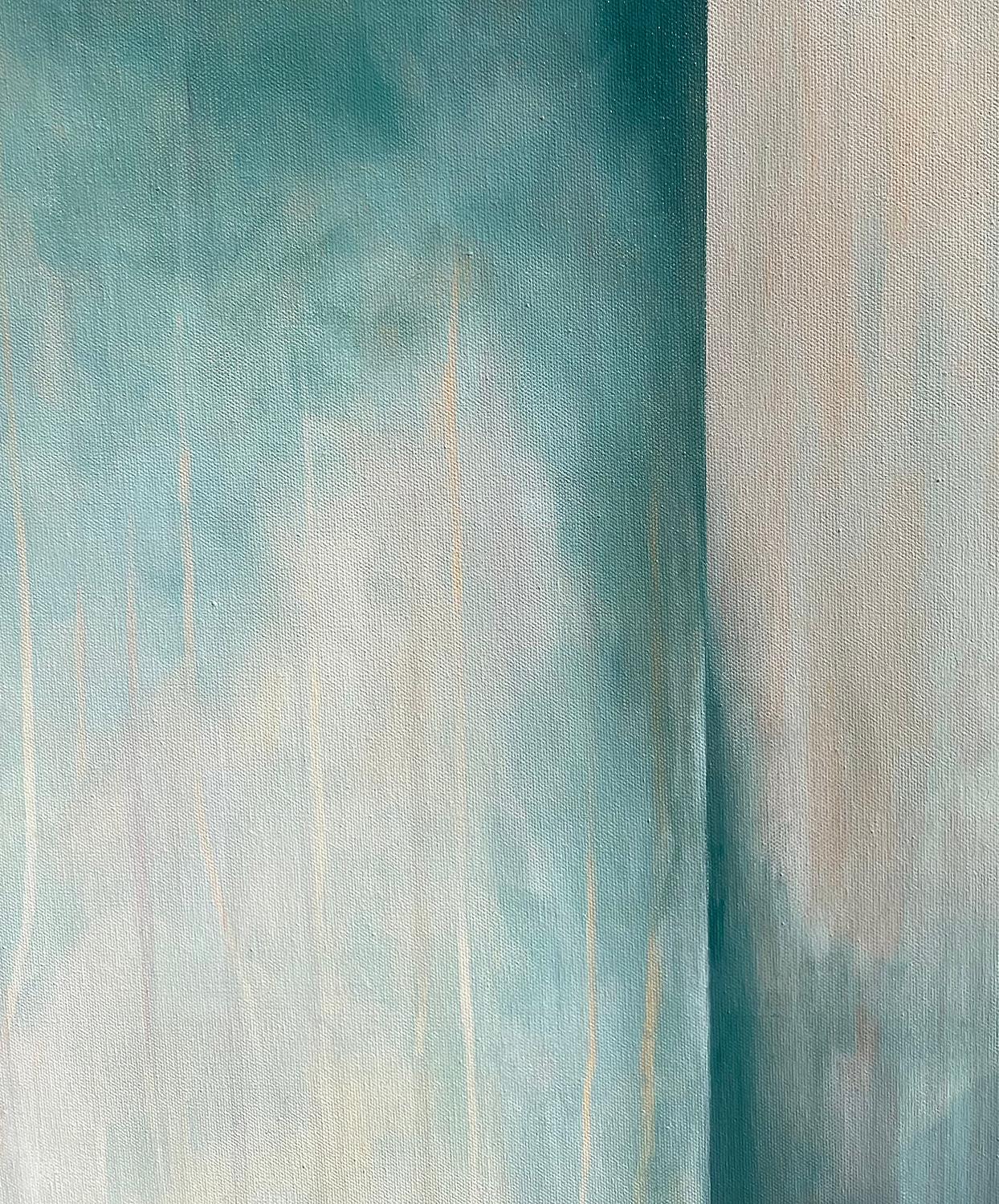 Diving In - Teal Cloud, Abstract Painting For Sale 2
