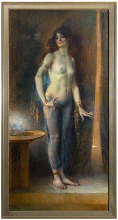 Salome (The Mimic Dancer of Naxos) - 20th Century Oil on Canvas Portrait