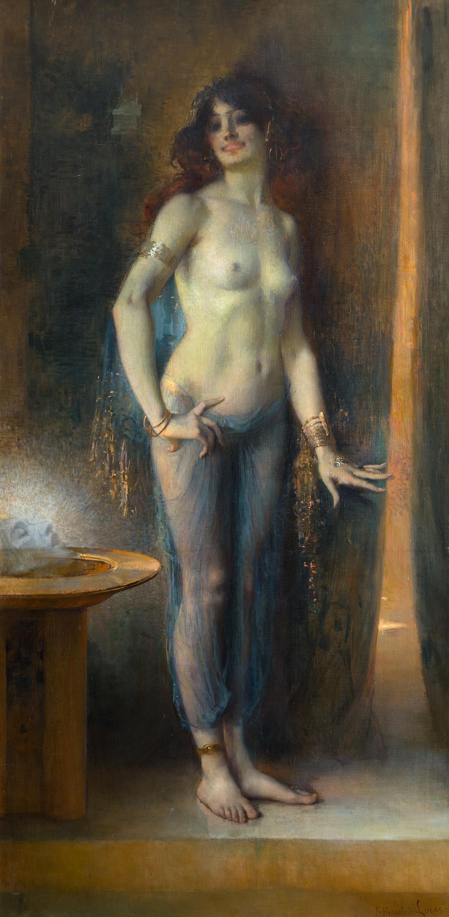 Salome (The Mimic Dancer of Naxos) - 20th Century Oil on Canvas Portrait