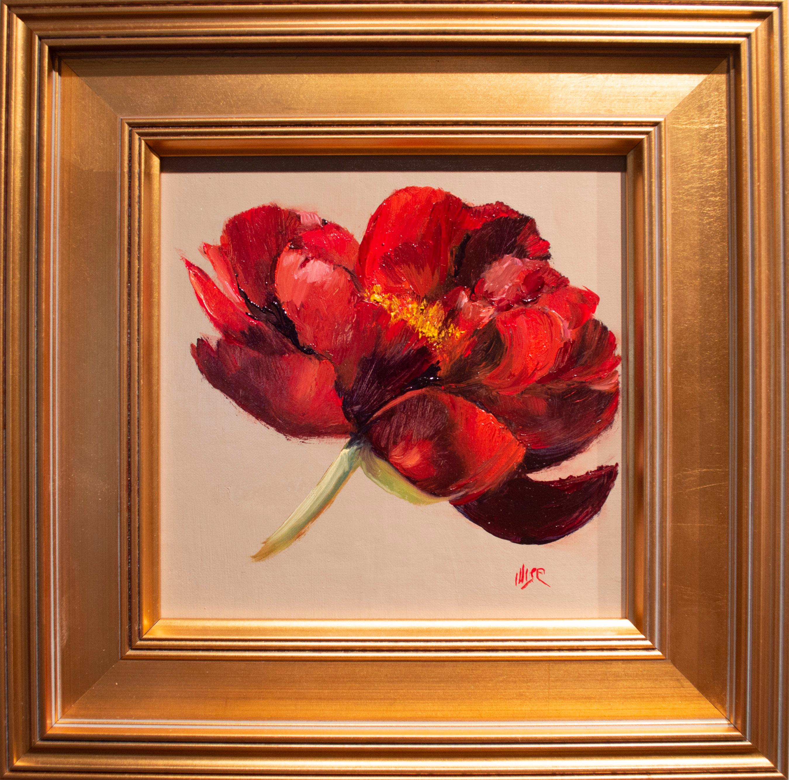 Marie Figge Wise Still-Life Painting - Peony (flower, red)
