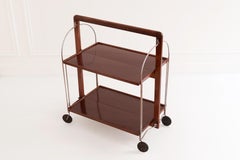 Marie-Françoise Mondineu - Double-Top Wooden Folding Table on Wheels, 1950s