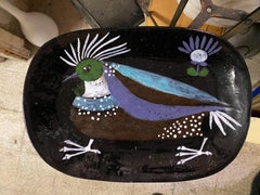 Marie Henriette Bataille, Plat en céramique, Atelier de Dour, vers 1960