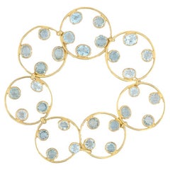 Marie-Helene de Taillac 10ctw Aquamarine Bracelet 22k Yellow Gold 6.5"