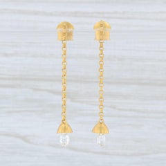 Pendants d'oreilles Marie Helene de Taillac en or 22 carats avec briolette de diamants