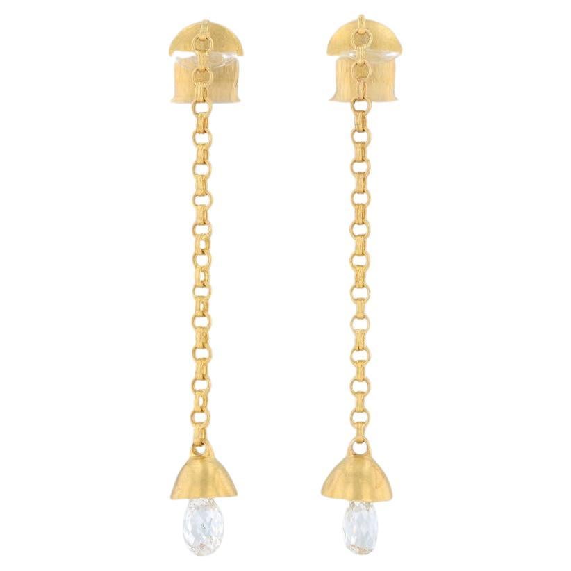 Pendants d'oreilles Marie Helene de Taillac en or 22 carats avec briolette de diamants