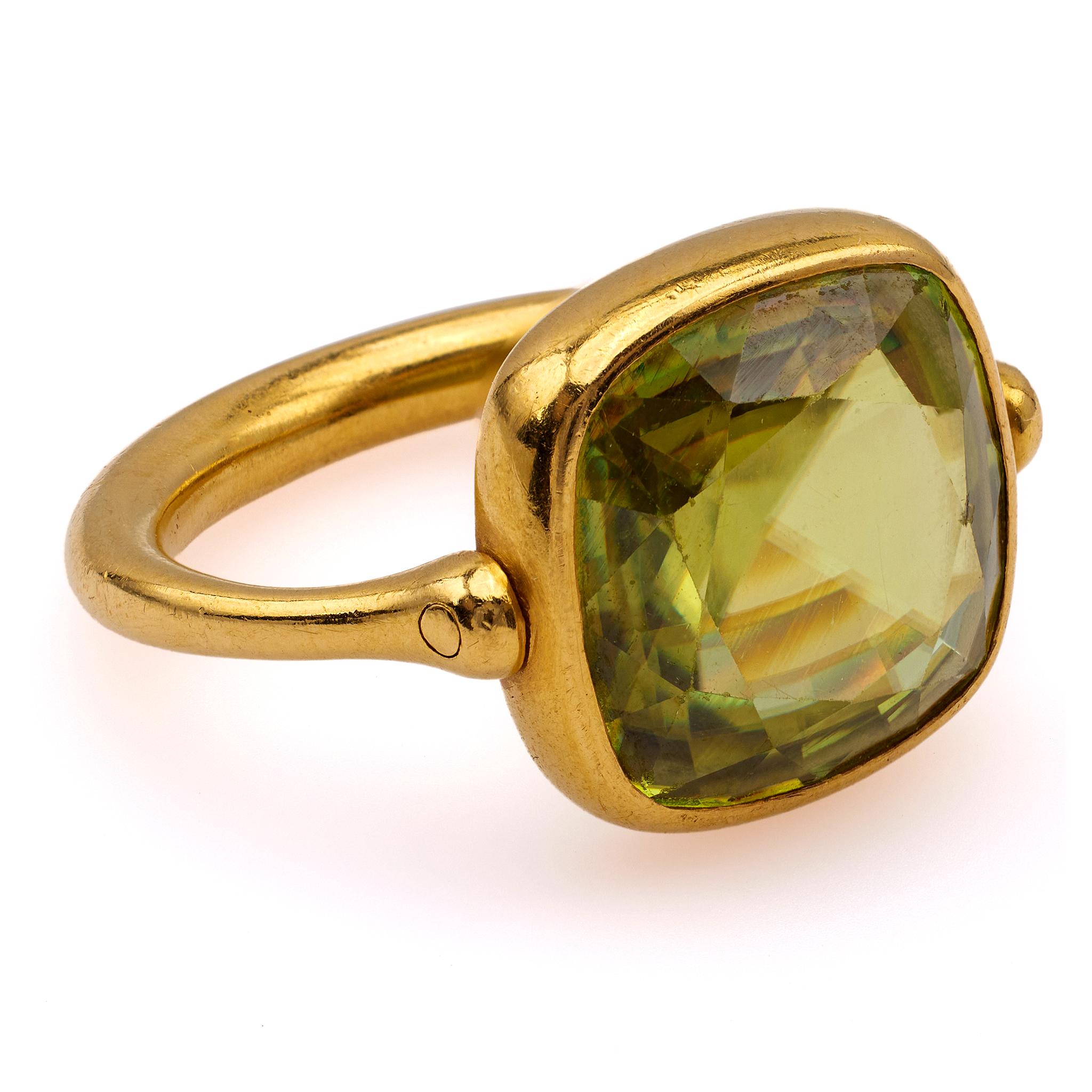 Marie-Hélène de Taillac Französisch Sphene 22k Gelbgold Swivel Ring 1