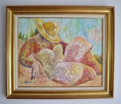 "Riviera".  Contemporary French Figurative Oil Painting