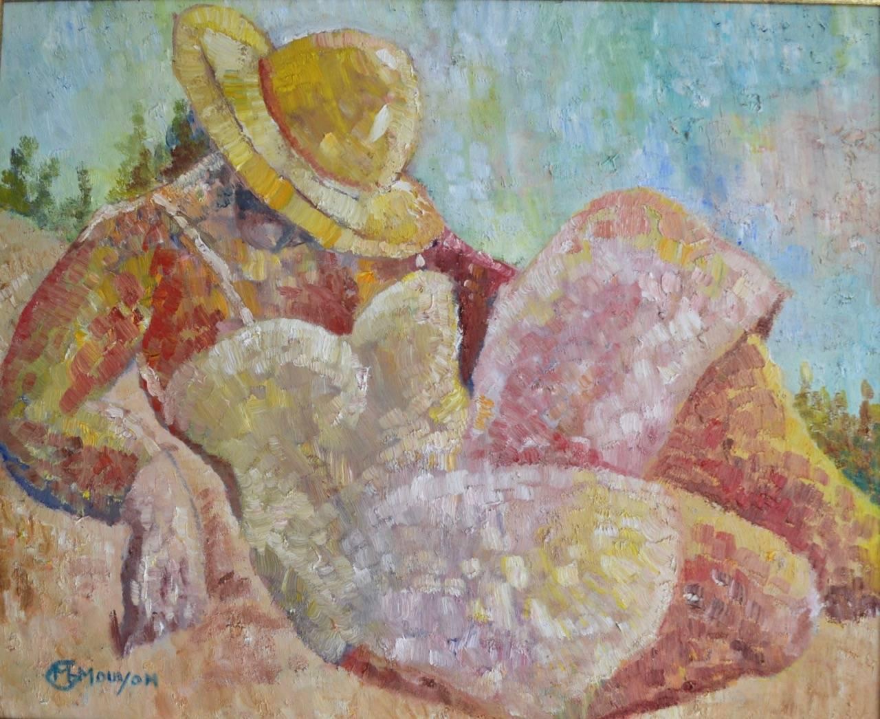 ""Riviera"".  Peinture à l'huile figurative française contemporaine