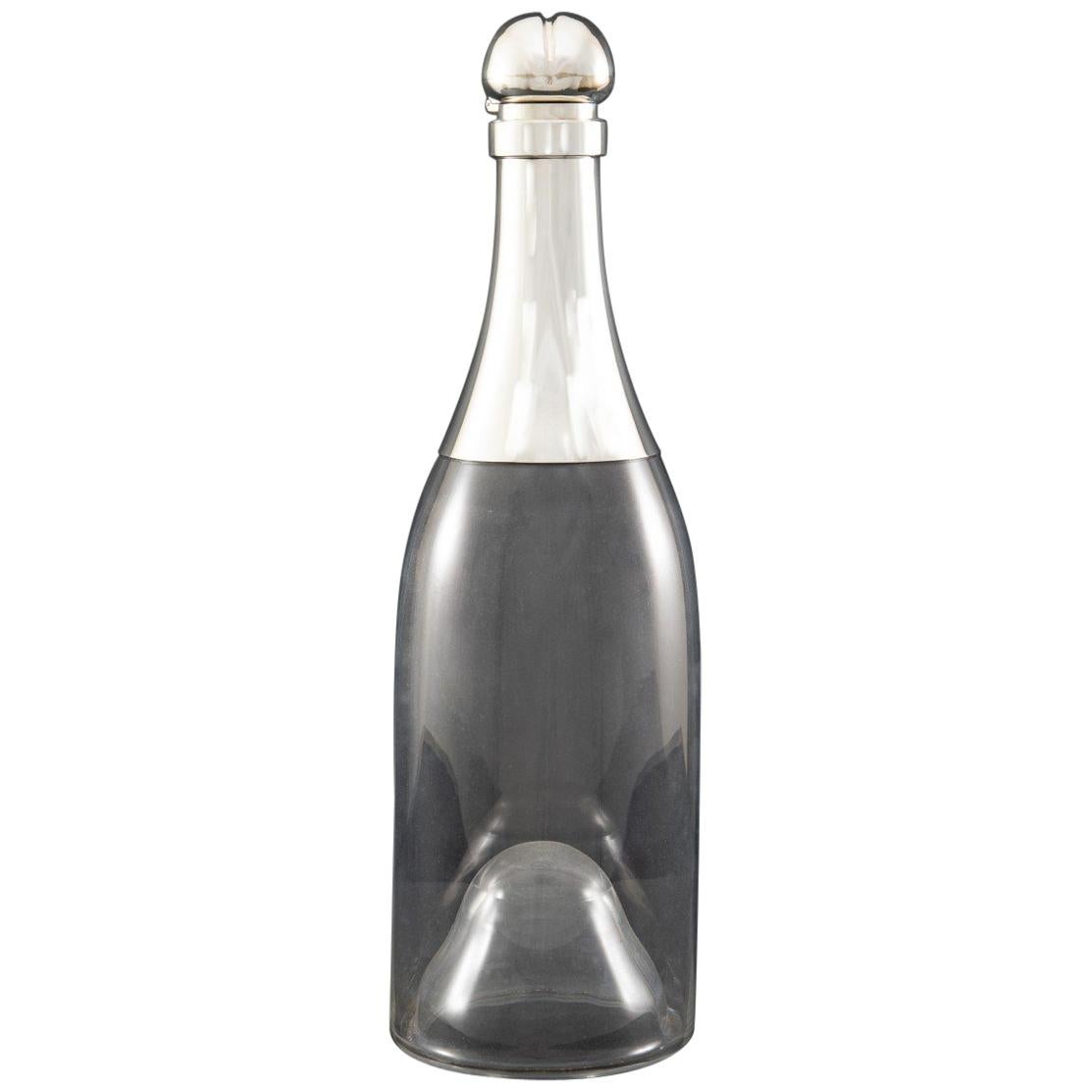 Marie-Jeune Size 'Three Bottles' Champagne Bottle Decanter, Hallmarked 1892