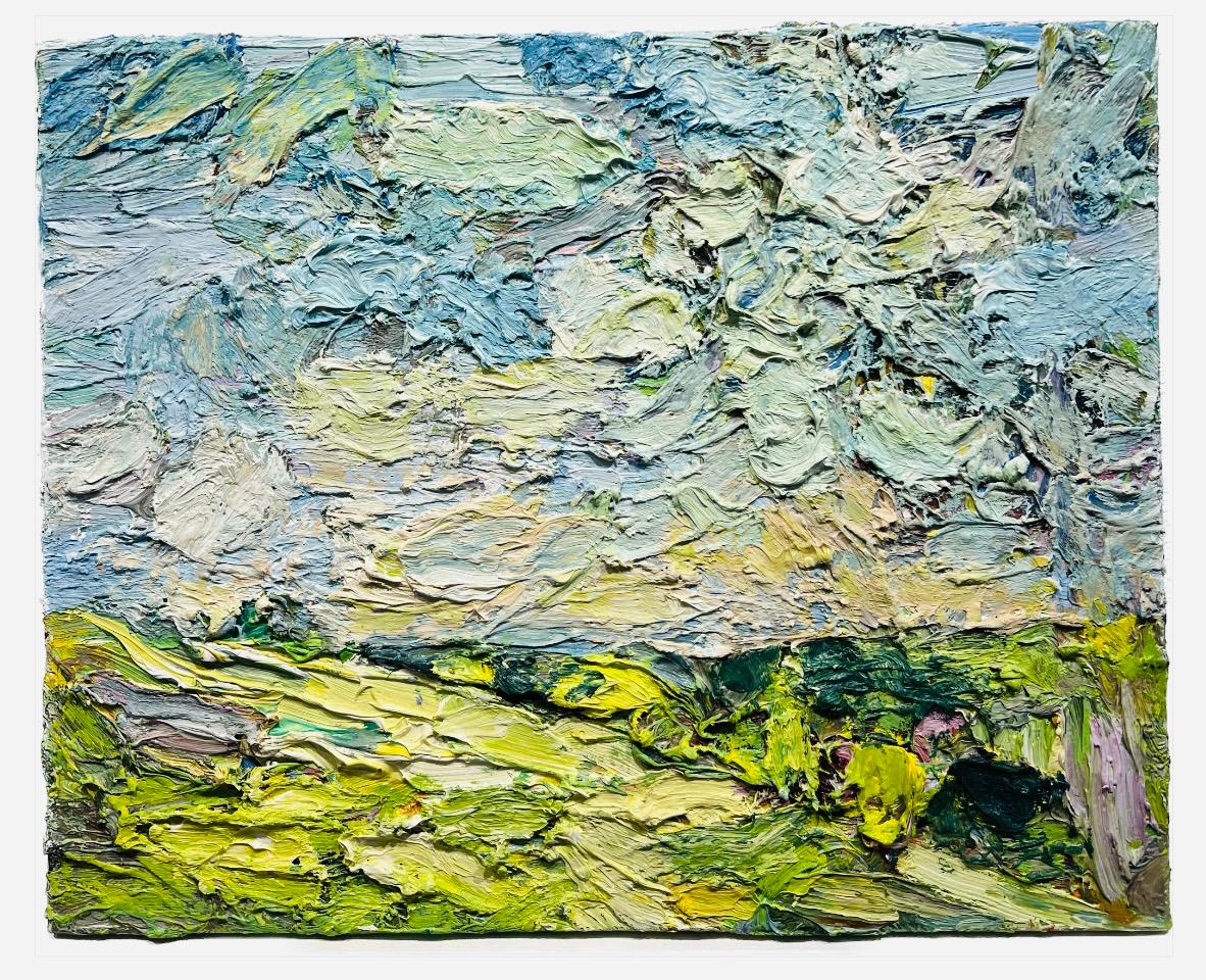 Landscape Painting di Marie José Robben - Lumière d'été Summer Light Painting Olio su tela di lino Paesaggio marino In magazzino