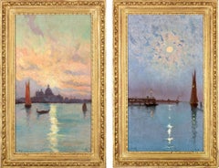 Paire de paysages urbains vénitiens par Marie Joseph Léon Clavel