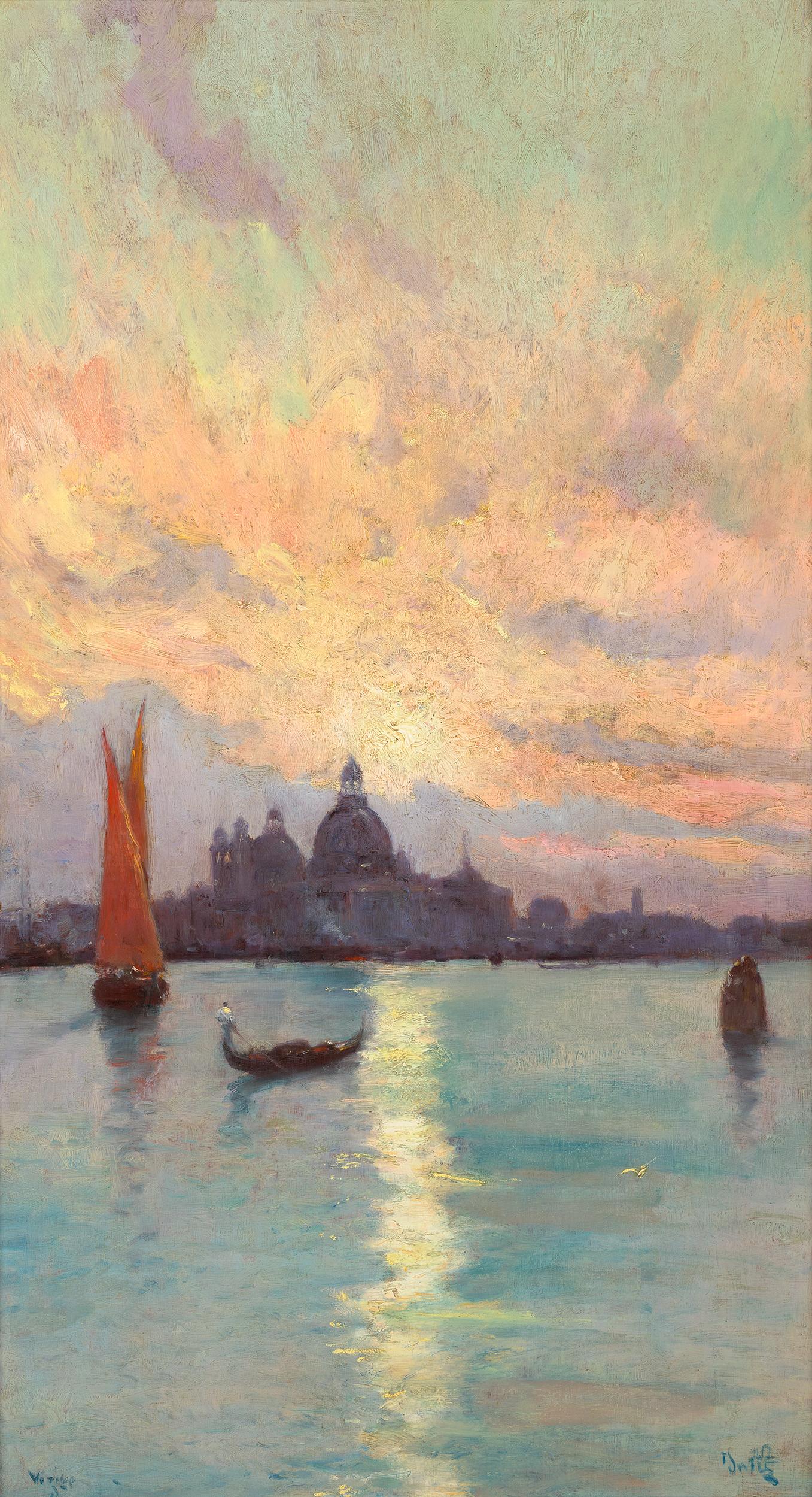 Pair of Venetian cityscapes by Marie Joseph Léon Clavel For Sale 2