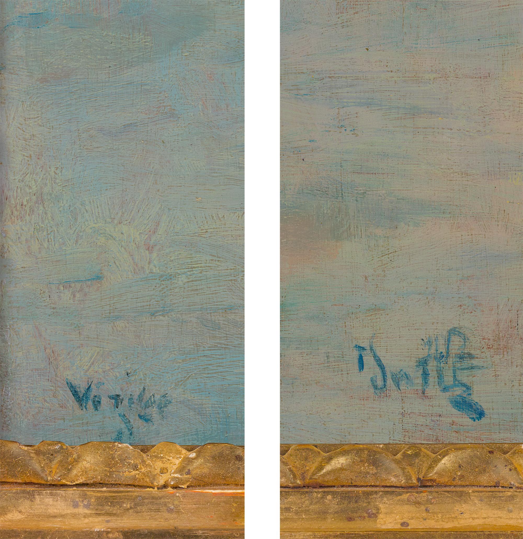 Pair of Venetian cityscapes by Marie Joseph Léon Clavel For Sale 3