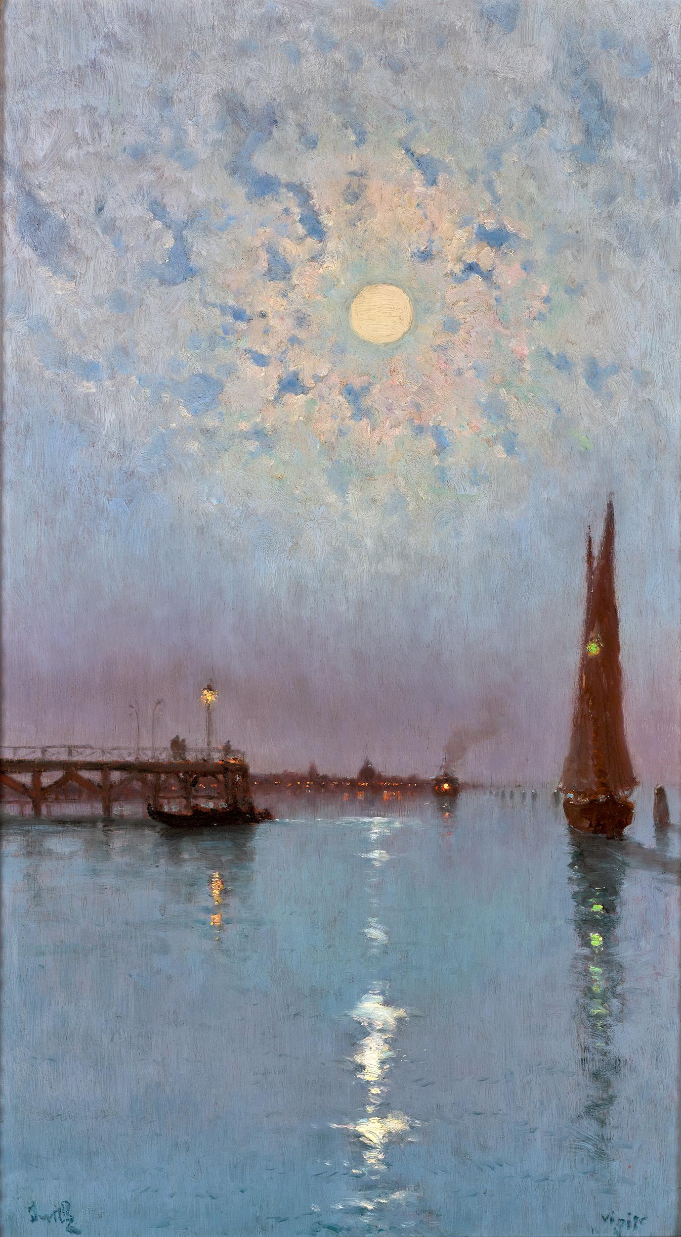 Pair of Venetian cityscapes by Marie Joseph Léon Clavel For Sale 4