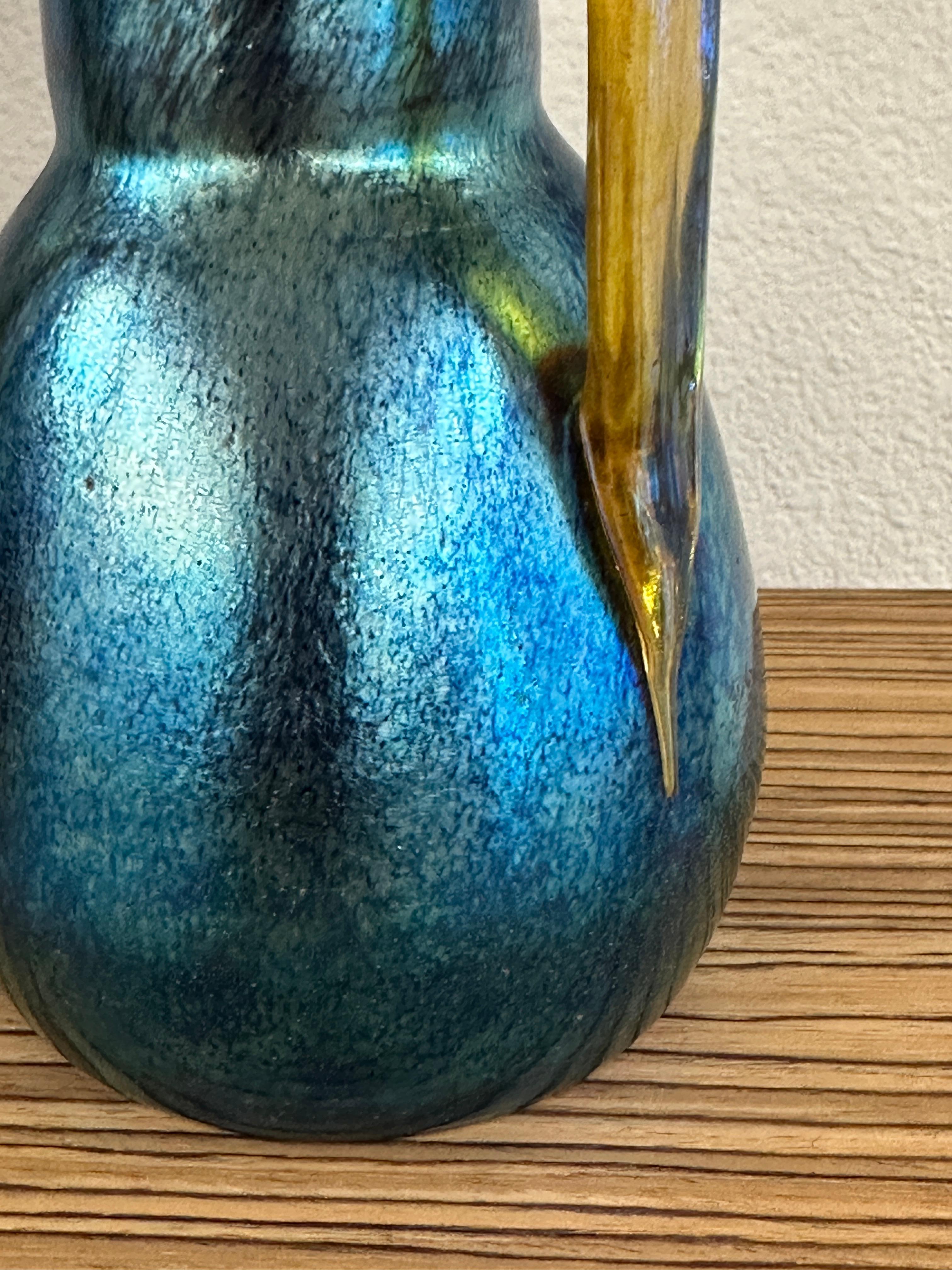 Marie Kirschner for Loetz 3 handled Art Glass Vase In Good Condition In Palm Springs, CA