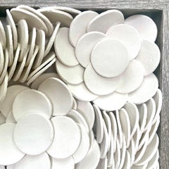 Lapis 167  - composición mural cerámica abstracta floral geométrica 3D blanca