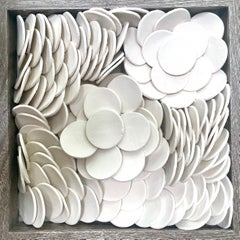 Lapis 167  - white 3D abstract floral geometric ceramic wall composition
