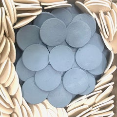 Lapis 177  Weißblaue 3D abstrakte florale geometrische Keramik-Wandkomposition mit Blumenmuster