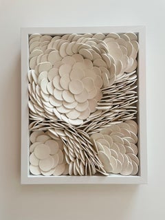 Lapis 286  - composición cerámica abstracta floral geométrica 3D blanca