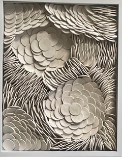 Lapis 536  - white 3D abstract floral geometric ceramic composition