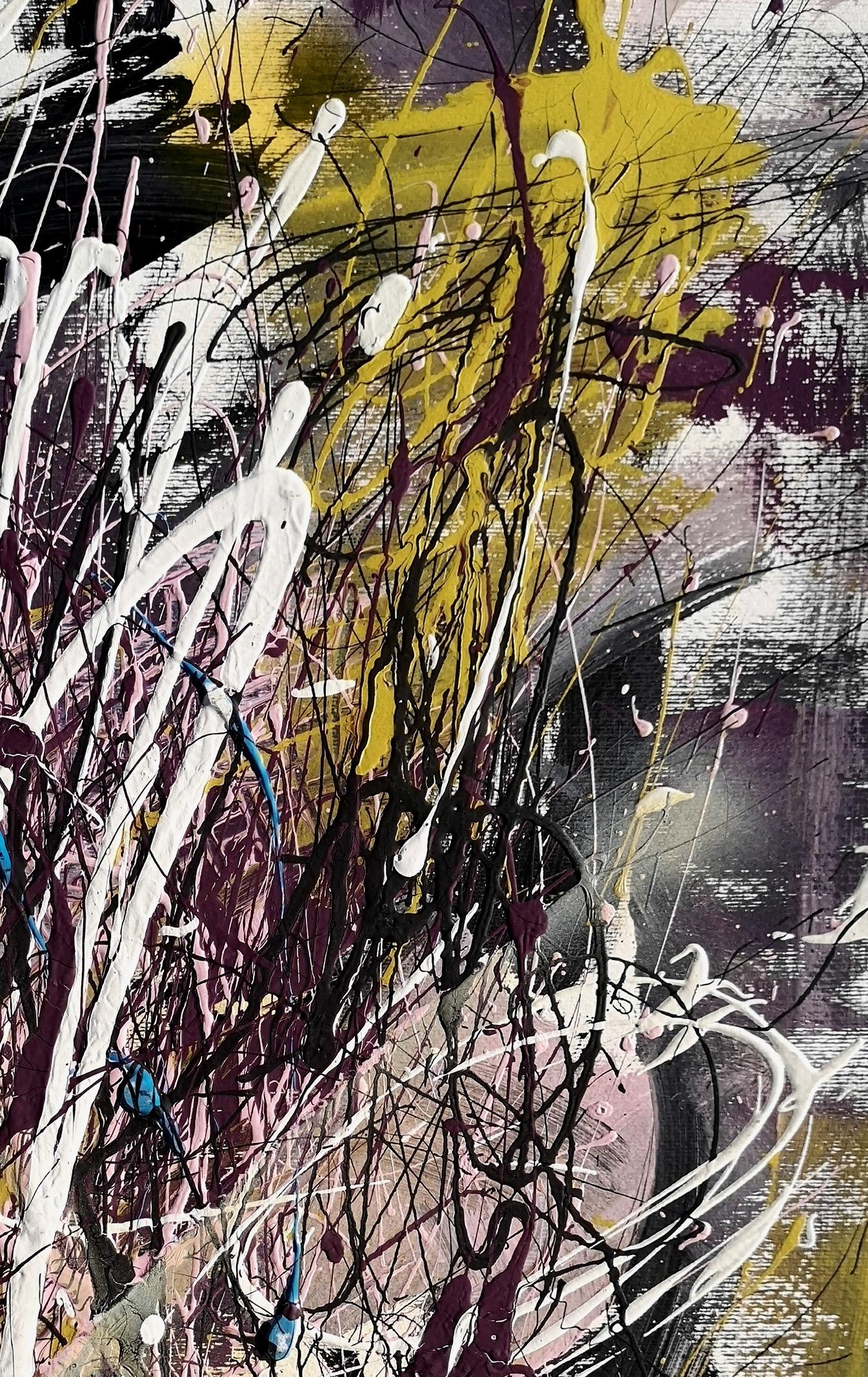 « LA ROUE DU KARMA »   Le style Pollock - Expressionnisme abstrait Painting par Marie-Laure Romanet Prin company