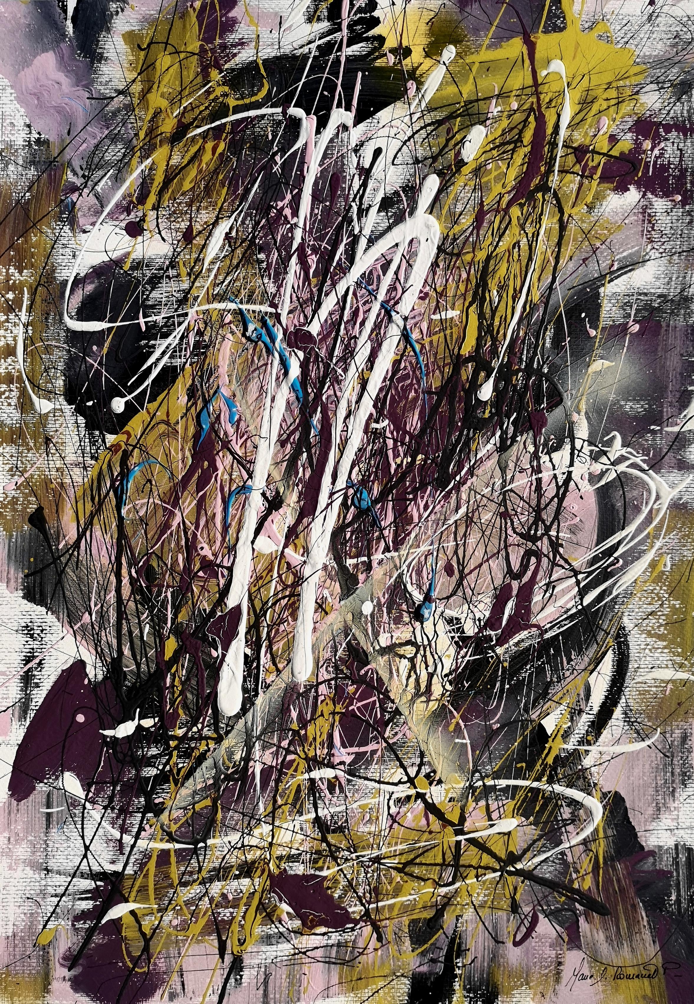 Abstract Painting Marie-Laure Romanet Prin company - « LA ROUE DU KARMA »   Le style Pollock