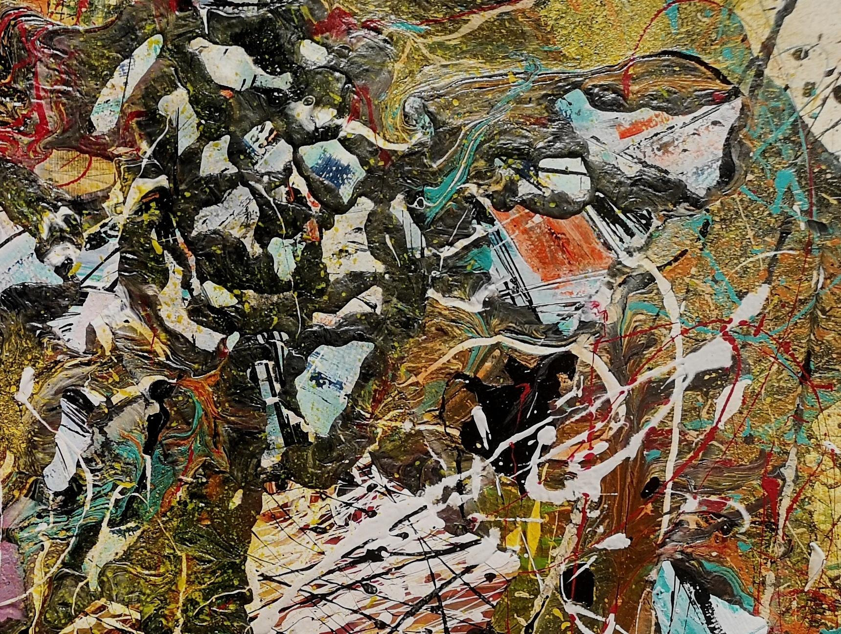 „L''APPEL DU COEUR“  Pollock-Stil – Painting von Marie-Laure Romanet Prin company