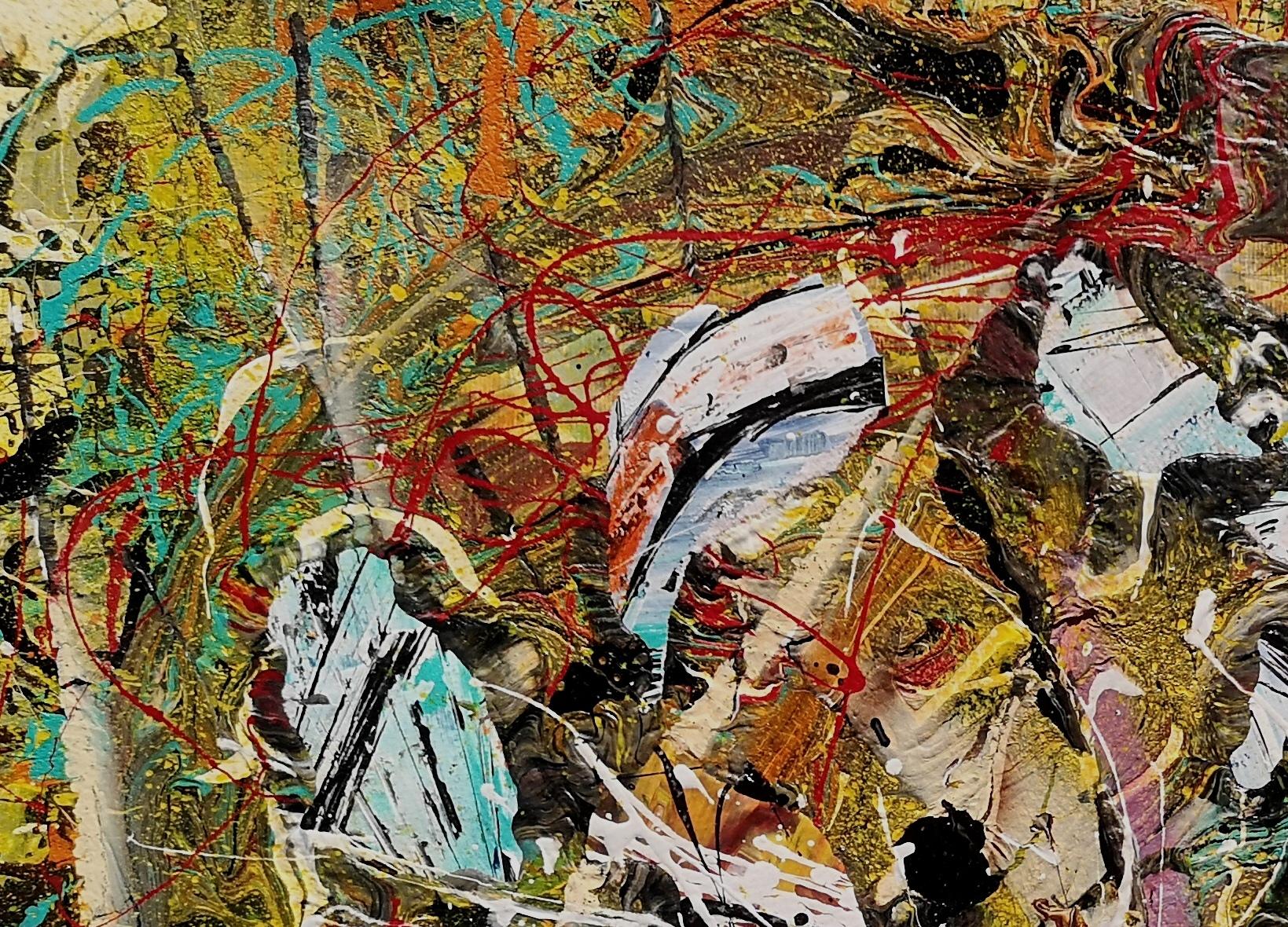 « L''APPEL DU COEUR »  Le style Pollock - Expressionnisme abstrait Painting par Marie-Laure Romanet Prin company