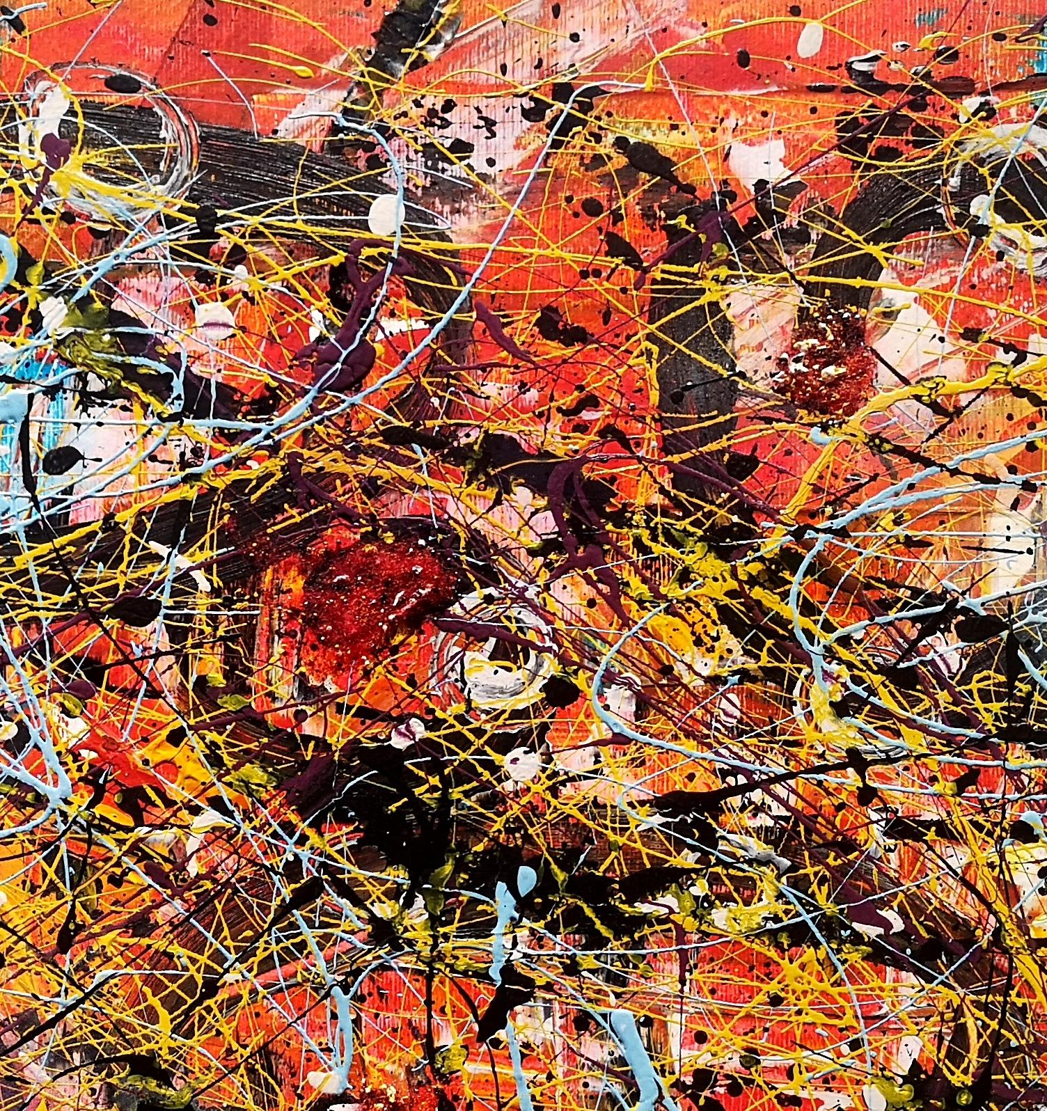 Dipinto a mano. Non è una stampa. Il dipinto è firmato sul davanti e  indietro. Data. Pittura contemporanea FINE ART originale, acrilici, lana cardata, vernice spray  su carta, senza cornice. Titolo: L'au delà des mots, 2019 . Dimensioni: 50X70 CM