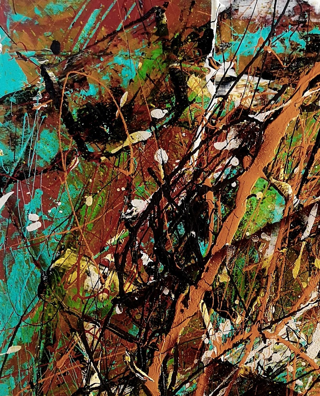 „LE CYCLE DE LA VIE“ Pollock-Stil (Abstrakter Expressionismus), Painting, von Marie-Laure Romanet Prin company