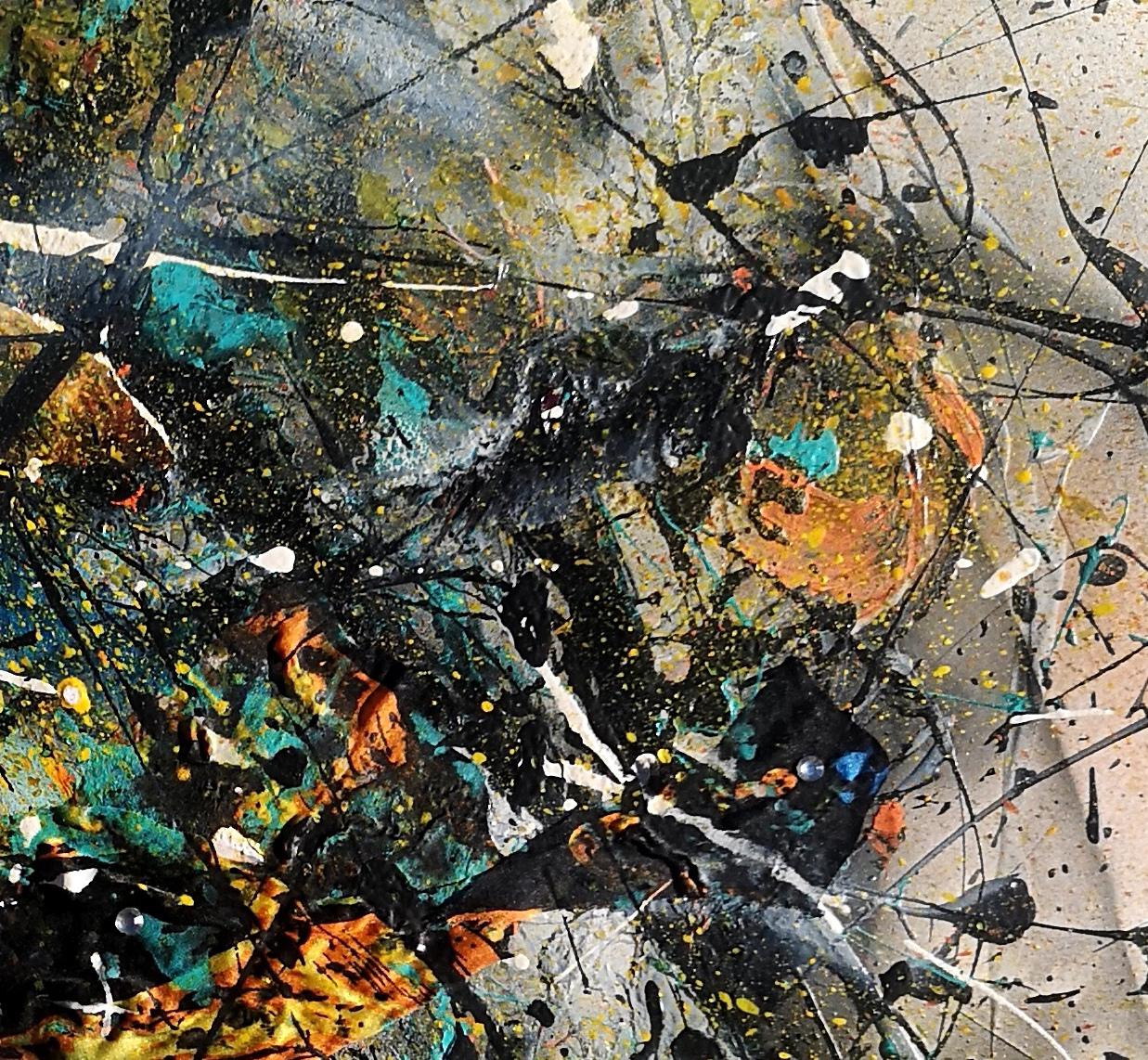 style Pollock « LES FRUITS DE L''ACTE » - Expressionnisme abstrait Mixed Media Art par Marie-Laure Romanet Prin company