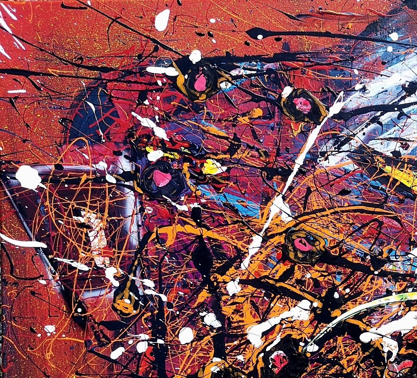 style Pollock « NOUVEAU DEPART » - Expressionnisme abstrait Painting par Marie-Laure Romanet Prin company