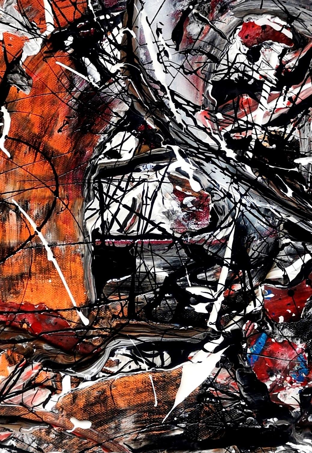„PAR LA LOI DU SILENCE JE TE PROTEGE“  Pollock-Stil im Angebot 1